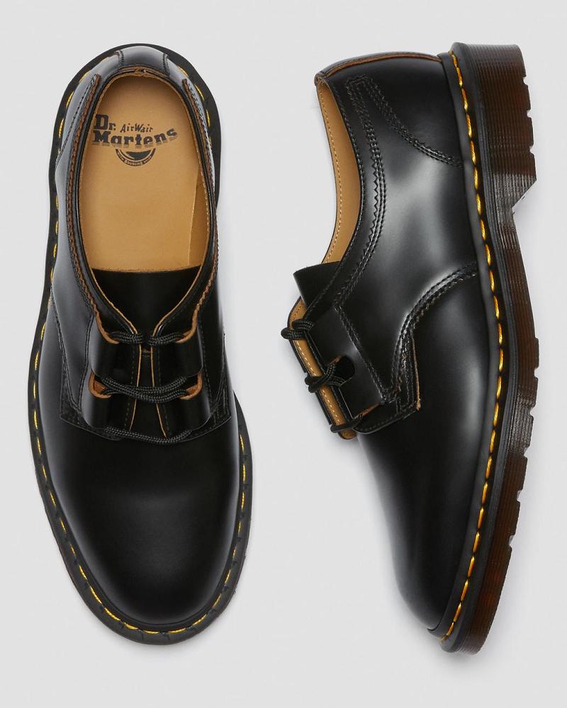 Men's Dr Martens 1461 Ghillie Leather Oxfords Shoes Black | AU 591ZUT